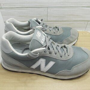 New Balance 515 Gray White Mesh Suede Running Shoes Men's 10.5
